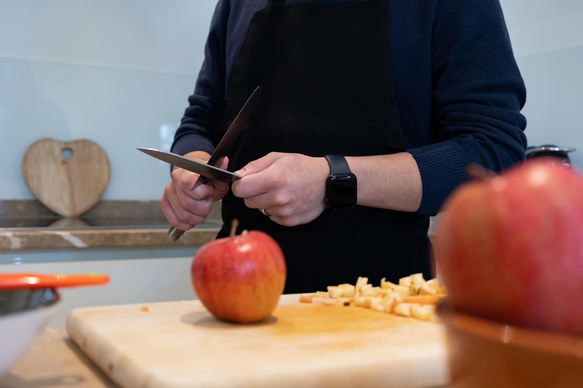 Instructor demonstrating knife skill